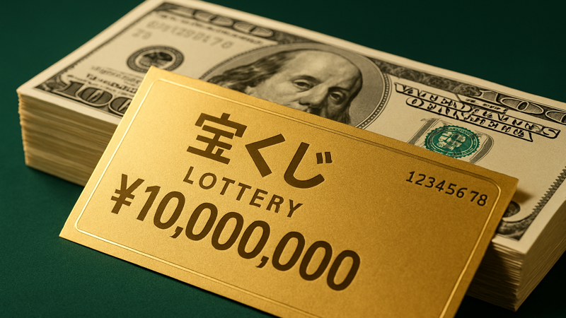 宝くじ_当せん金の札束や現金