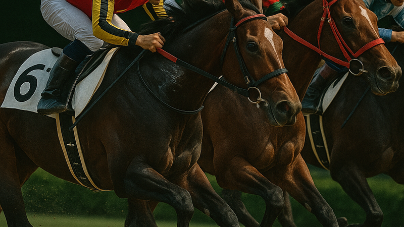 競馬_ゴール前の激しい接戦
