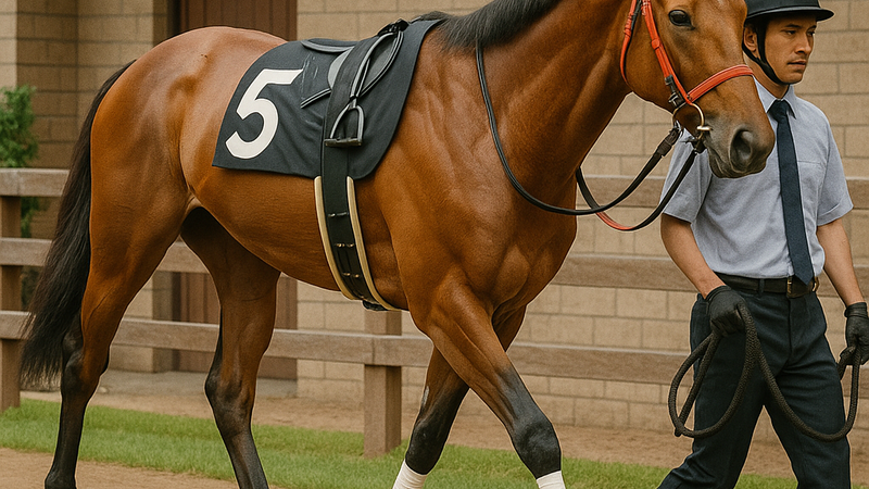 競馬_パドックでの馬の周回