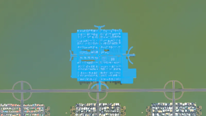 Cities:Skylines（PCゲーム）でオブジェクトをコピペしている様子