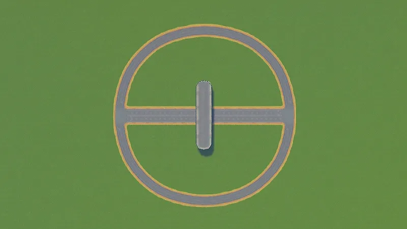 Cities:Skylines（PCゲーム）で4車線高速道路で立体交差を作った様子