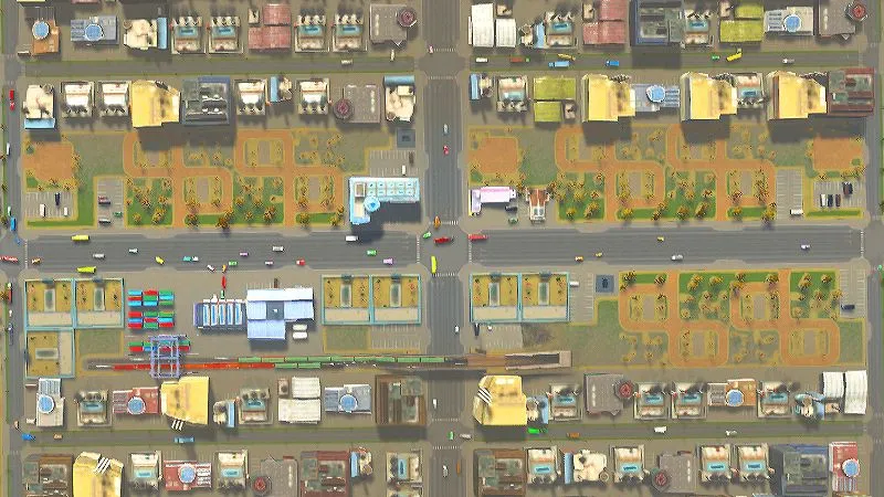 Cities:Skylines（PCゲーム）の産業区画を上から映した様子