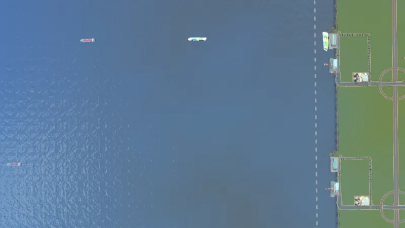 Cities:Skylines（PCゲーム）でマップ外にスクロールした様子