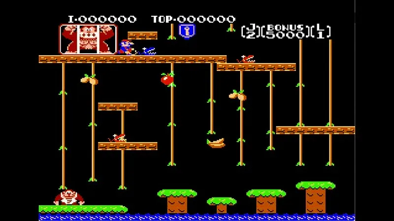 ドンキーコングJr.（ファミコン）の1面の開始直後