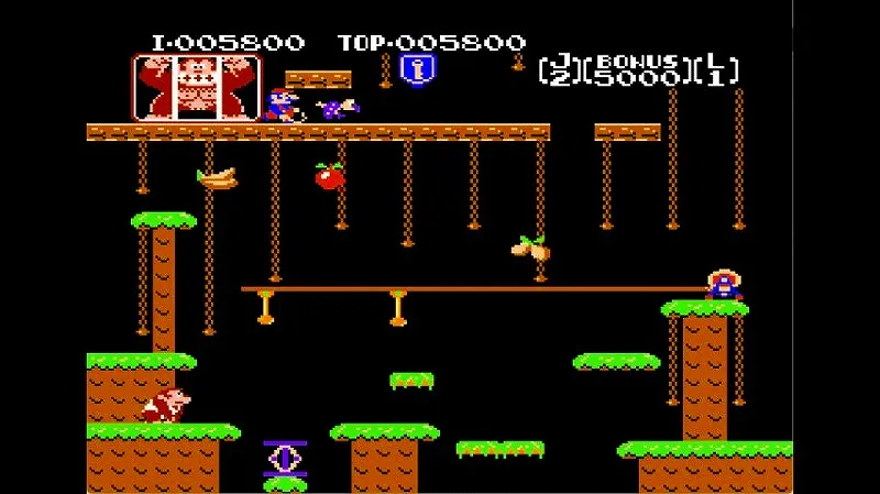 ドンキーコングJr.（ファミコン）の2面の開始直後