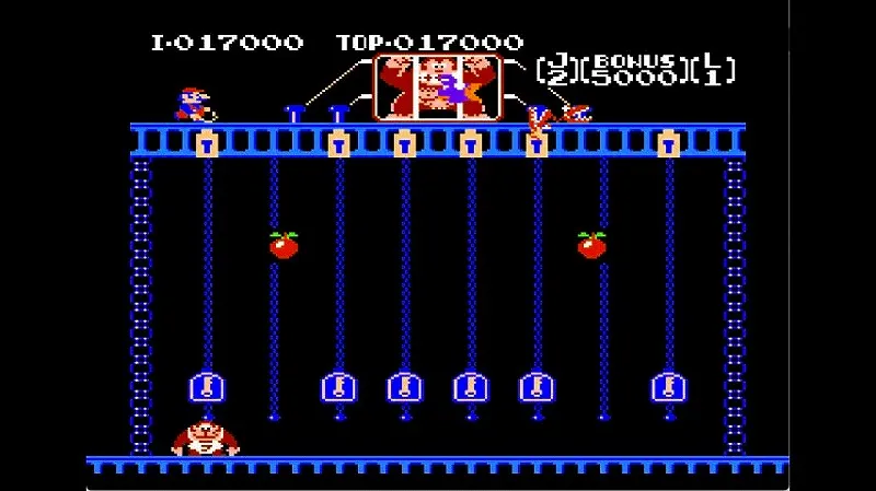 ドンキーコングJr.（ファミコン）の4面の開始直後