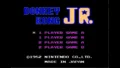 【FC】ドンキーコングJR.のタイトル画面