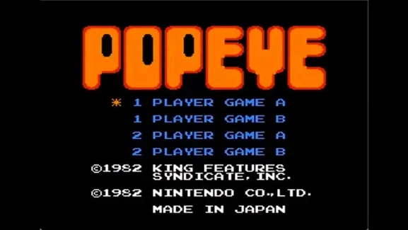 【FC】ポパイのタイトル画面