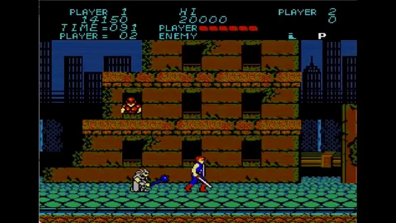 【FC】闘いの挽歌のステージ1後半の戦闘シーン