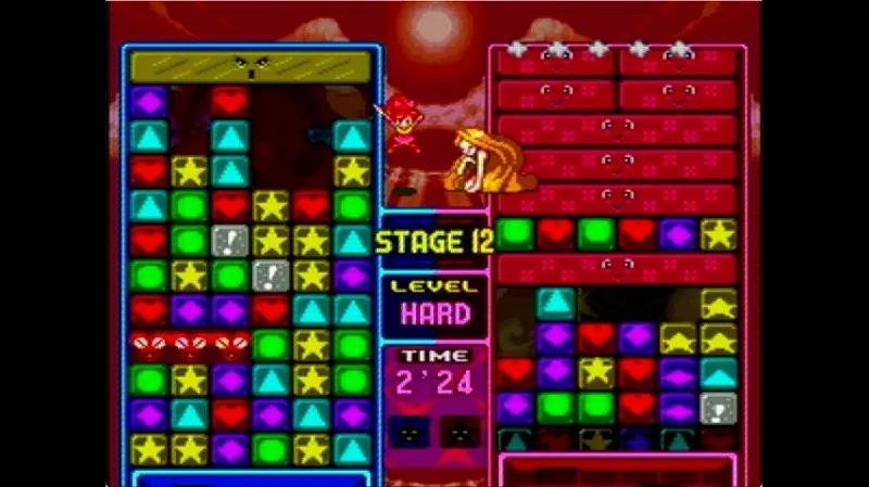 パネルでポン（スーファミ）でS-HARDの女王に勝利した場面（2分24秒）