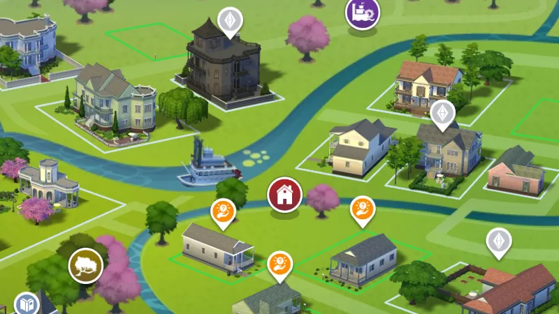 【PC】シムズ4の1つの区画の全体マップ