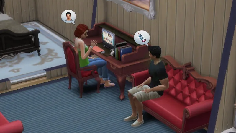 【PC】シムズ4でシムが会話を楽しんでいる様子