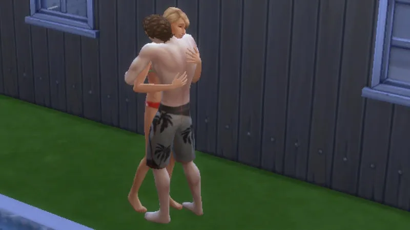【PC】シムズ4で抱き合っている男女のティーン