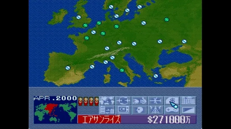 【SFC】エアマネ2のヨーロッパエリアの全体マップ