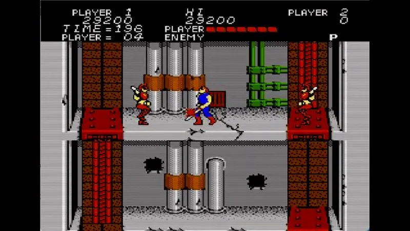 闘いの挽歌（ファミコン）のステージ3前半の戦闘シーン