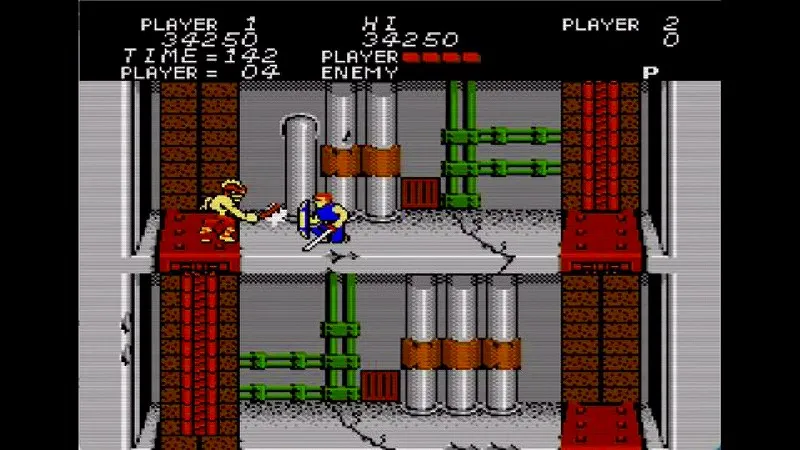 闘いの挽歌（ファミコン）のステージ3後半の戦闘シーン