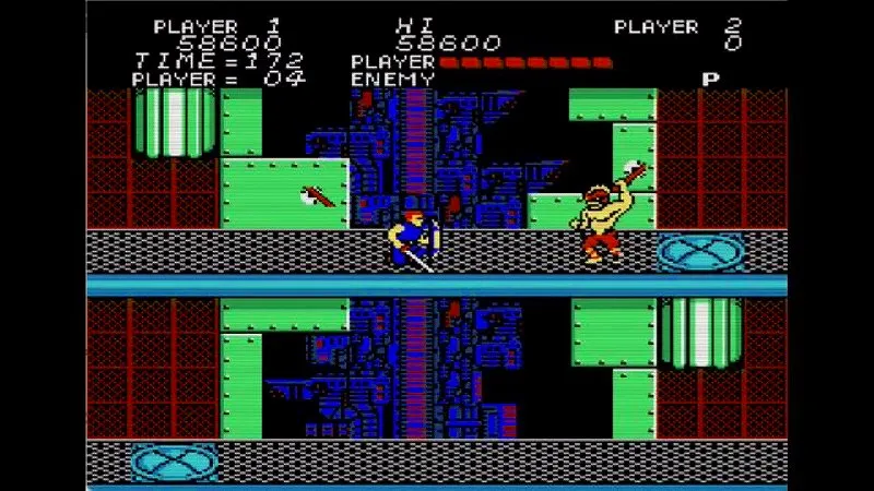 闘いの挽歌（ファミコン）のステージ5の戦闘シーン