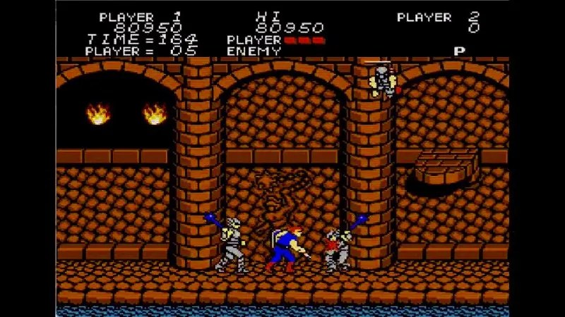 闘いの挽歌（ファミコン）のステージ6後半の戦闘シーン