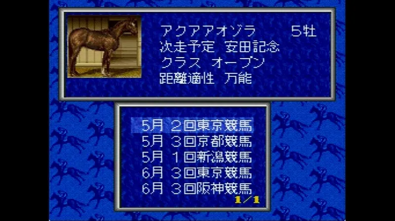 ウイポ2（スーファミ）の距離適性が万能の競走馬