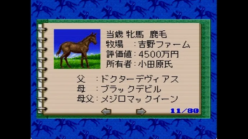 ウイポ2（スーファミ）の当歳牝馬のスーパーホース