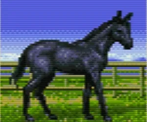 ウイポ2（スーファミ）の仔馬のスーパーホース（青鹿毛）