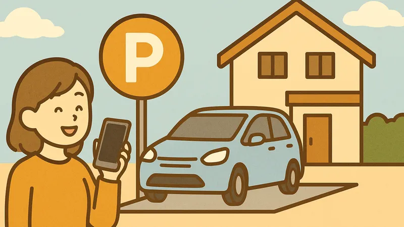アキッパの駐車場登録をイメージしたイラスト