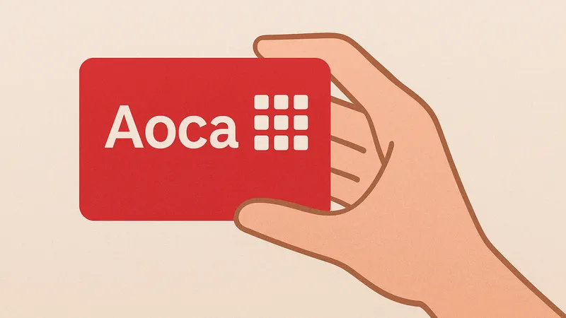 Aocaを手に持っているイラスト