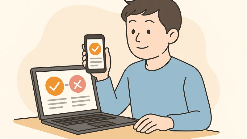 複数のポイントサイトを比較して最適な2つを選んでいる様子のイラスト