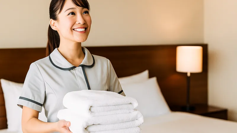 アルファリゾートの求人で働く女性スタッフの様子