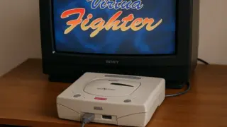 テレビの前にセガサターン本体が置かれている様子