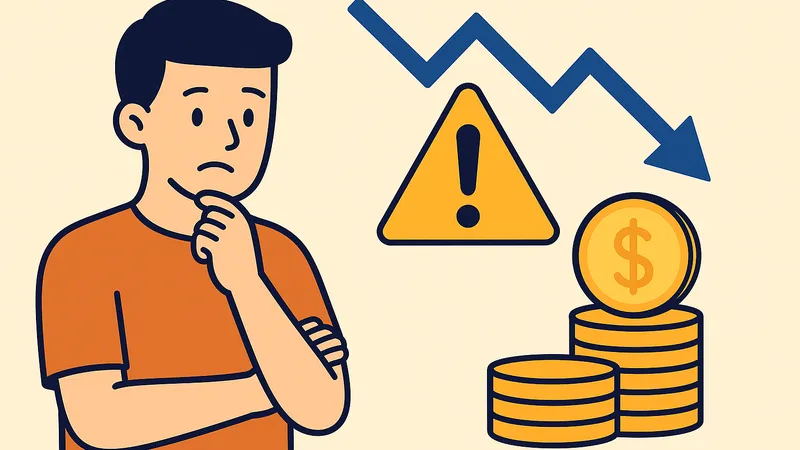 ロボアドバイザーの注意点を調べている若い男性のイラスト