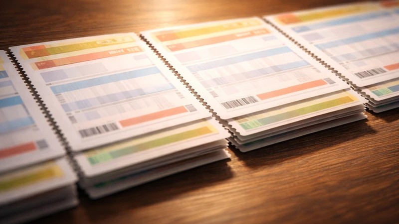 木目のテーブルに連番の宝くじ券が一直線に並び、中央の3枚だけが柔らかなスポット光で強調されたクローズアップ